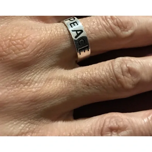 Sterling Silver Peace Band Ring Size 8 - Picture 4 of 16